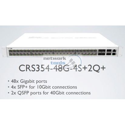 Mikrotik CRS354-48G-4S+2Q+RM Управляемый коммутатор 48 Гигабитных порта и 4 SFP+