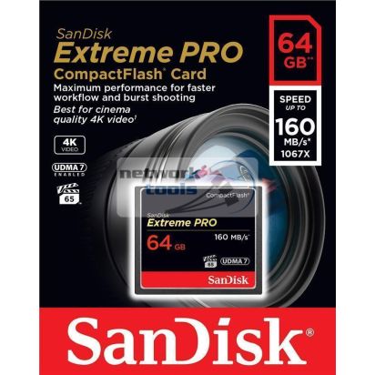 Карта памяти SanDisk 64GB CF Extreme Pro R160/W150MB/s SDCFXPS-064G-X46