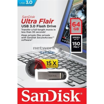 Накопичувач SanDisk 64GB USB 3.0 Flair R150MB/s SDCZ73-064G-G46