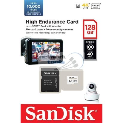 Карта пам'яті SanDisk 128GB microSDXC C10 UHS-I U3 V30 R100/W40MB/s High Endurance SDSQQNR-128G-GN6IA