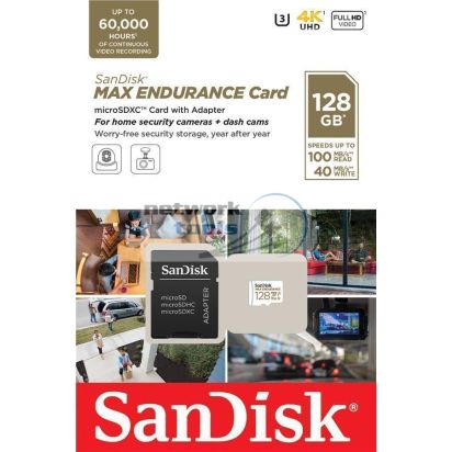 Карта пам'яті SanDisk 128GB microSDXC C10 UHS-I U3 V30 R100/W40MB/s Max Endurance SDSQQVR-128G-GN6IA