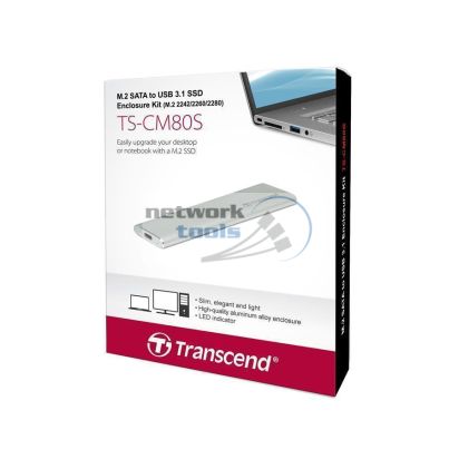 Портативный корпус для SSD SATA M.2 2280 Transcend USB 3.1 Gen 1 Metal Silver TS-CM80S