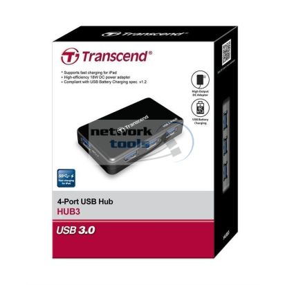 Хаб Transcend USB 3.0 HUB 4 ports Charging TS-HUB3K