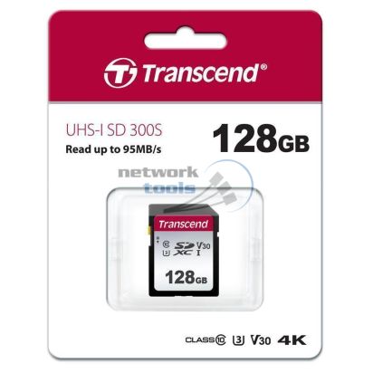 Карта памяти Transcend 128GB SDXC C10 UHS-I  R100/W40MB/s TS128GSDC300S