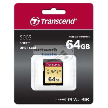Карта памяти Transcend 64GB SDXC C10 UHS-I  R95/W60MB/s TS64GSDC500S
