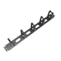 Организатор кабеля 1U 19″ с пластиковыми кольцами, малые сквозное отверстие, черный, металл