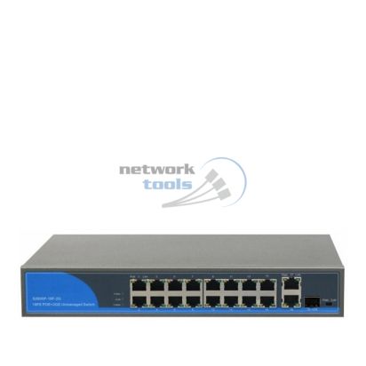 NETSODIS PS518G Комутатор 16-портовий 100M, POE, 2*1000M