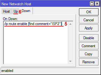Настройка Netwatch Down в MikroTik