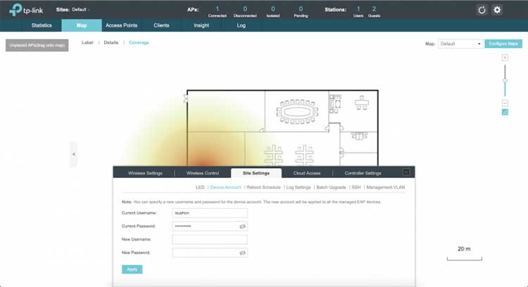 Site Settings Omada OC200